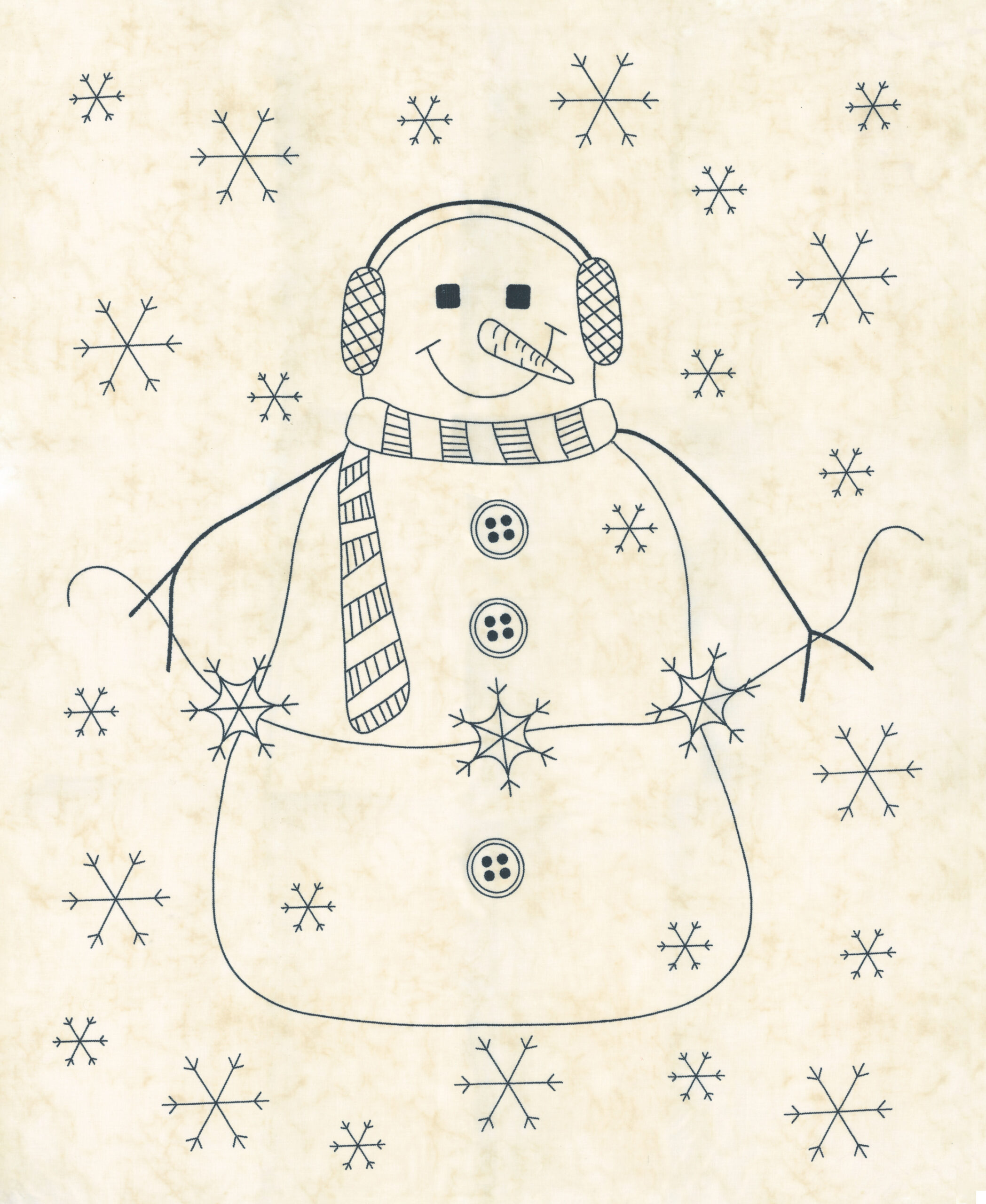 Snowman Gatherings IV Snowman Stitch 36" Panel | Primitive Gatherings | Moda Fabrics | 49258 11 | Sold as a Panel