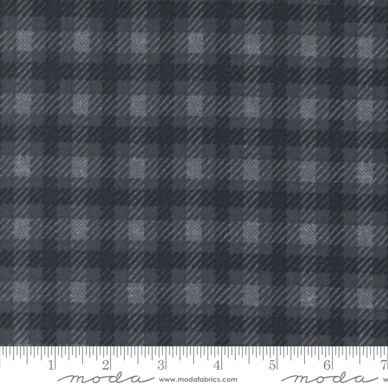 Farmhouse Flannels III Square Plaid Black Top Road | Primitive Gatherings | Moda Fabrics | 49273 16F | Sold in 1/2 Yd