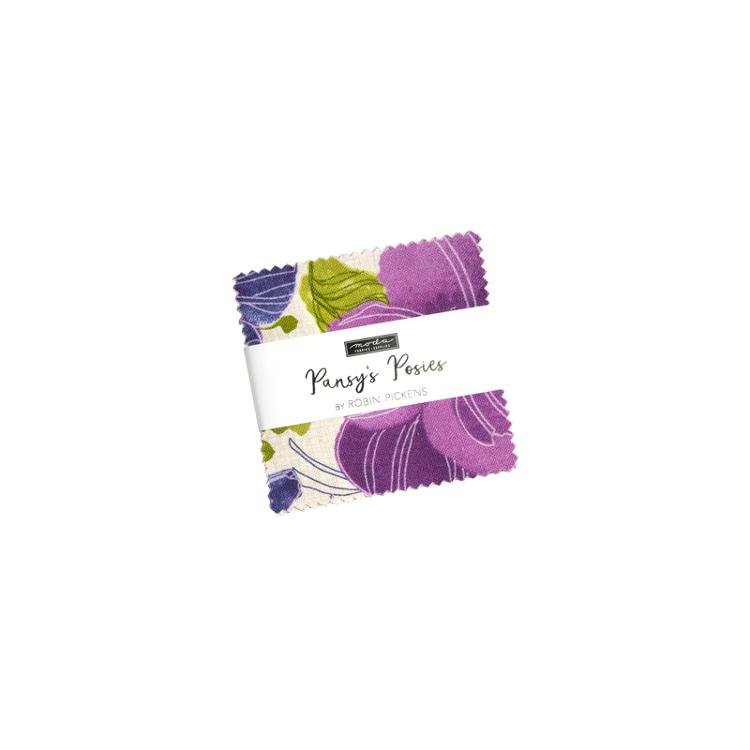 Pansys Posies Mini Charm Pack | Robin Pickens | Moda Fabrics | 48720MC | Sold As A Bundle