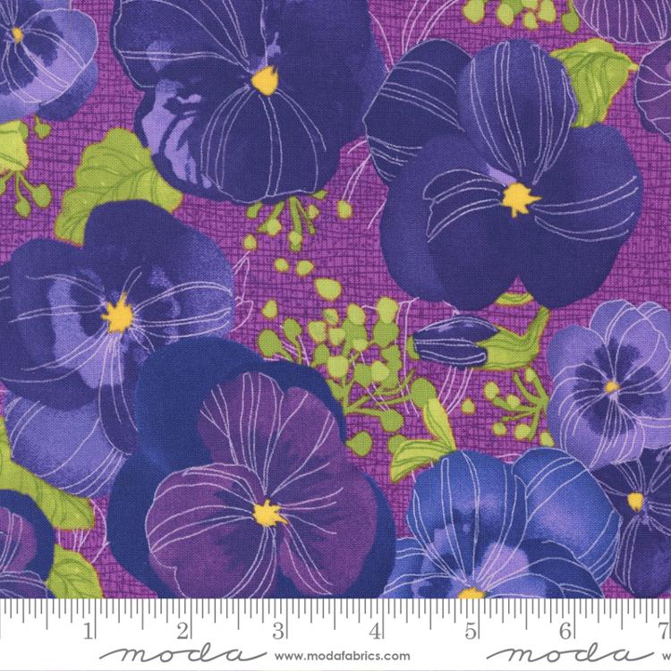 Pansys Posies Plum | Robin Pickens | Moda Fabrics | 48720 14 | Sold in 1/2 Yds