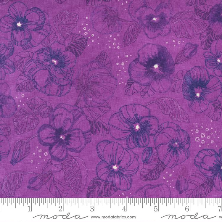 Pansys Posies Plum | Robin Pickens | Moda Fabrics | 48721 14 | Sold in 1/2 Yds