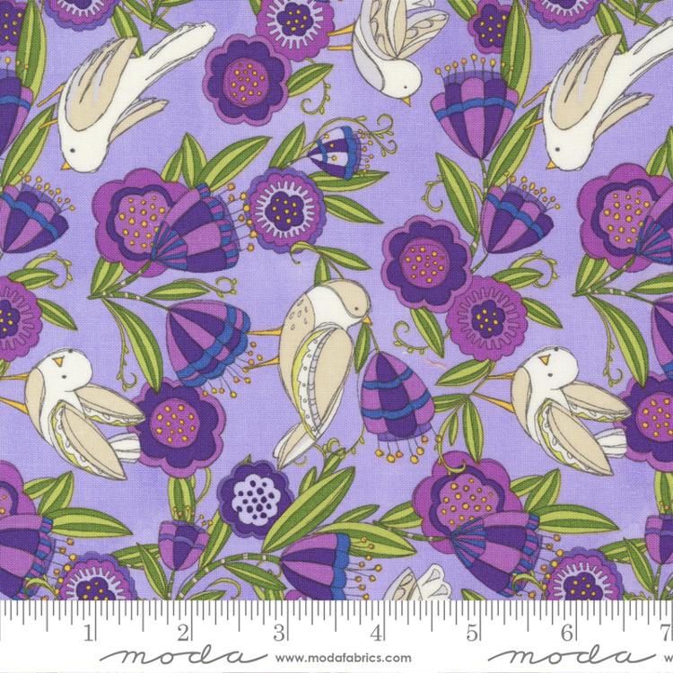 Pansys Posies Lavender | Robin Pickens | Moda Fabrics | 48722 13 | Sold in 1/2 Yds
