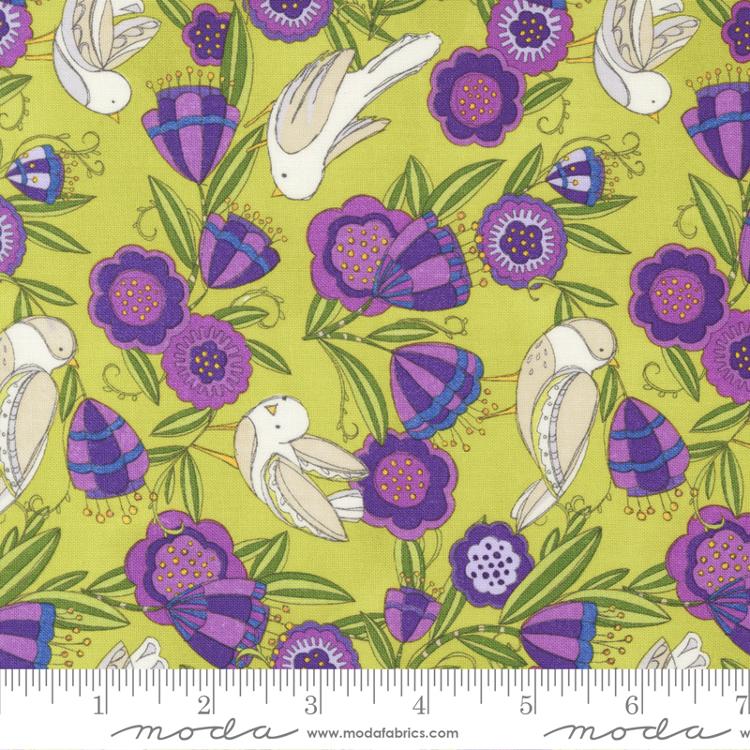 Pansys Posies Leaf | Robin Pickens | Moda Fabrics | 48722 17 | Sold in 1/2 Yds