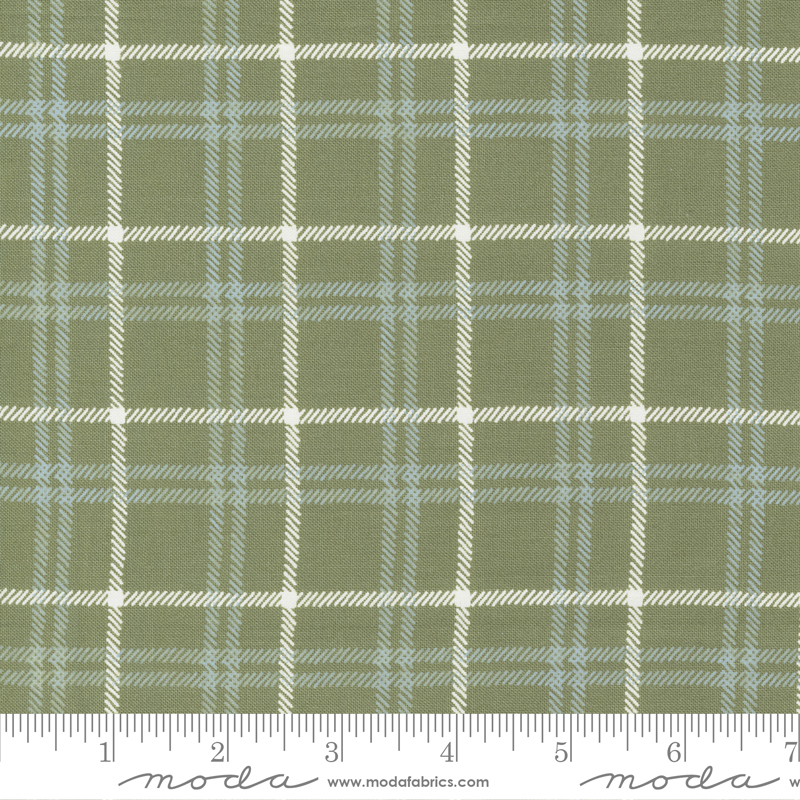Christmas Eve Yuletide Checks Pine | Lella Boutique | Moda Fabrics | 5185 15 | Sold in 1/2 Yd