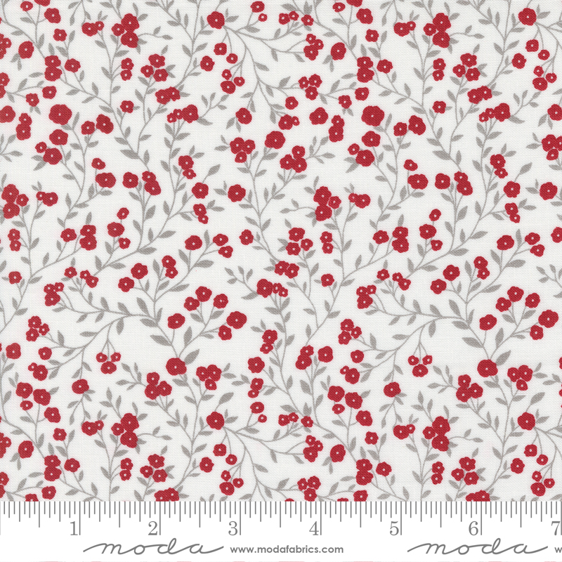 Old Glory American Meadow Cloud Red | Lella Boutique | Moda Fabrics | 5201 11 | Sold in 1/2 Yd