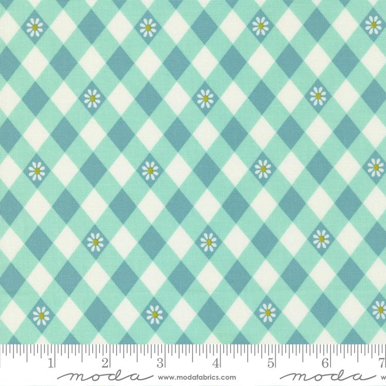 Flower Power Aqua | Maureen McCormick | Moda Fabrics | 33717 17 | Sold in 1/2 Yd