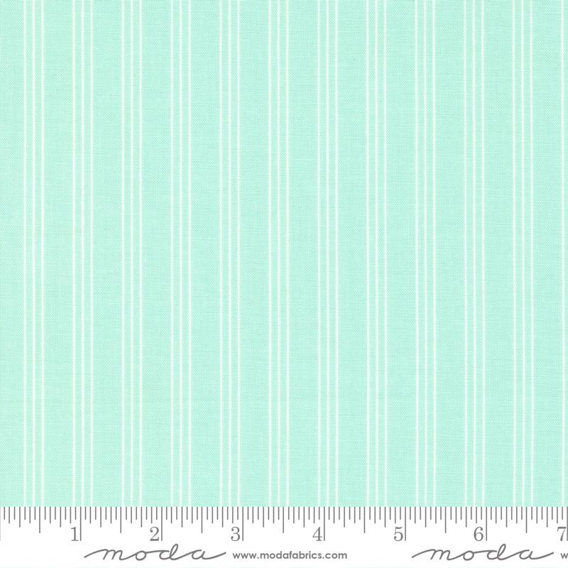 Lighthearted Stripe Aqua | Camille Roskelley | Moda Fabrics | 55296 13 | Sold in 1/2 Yd