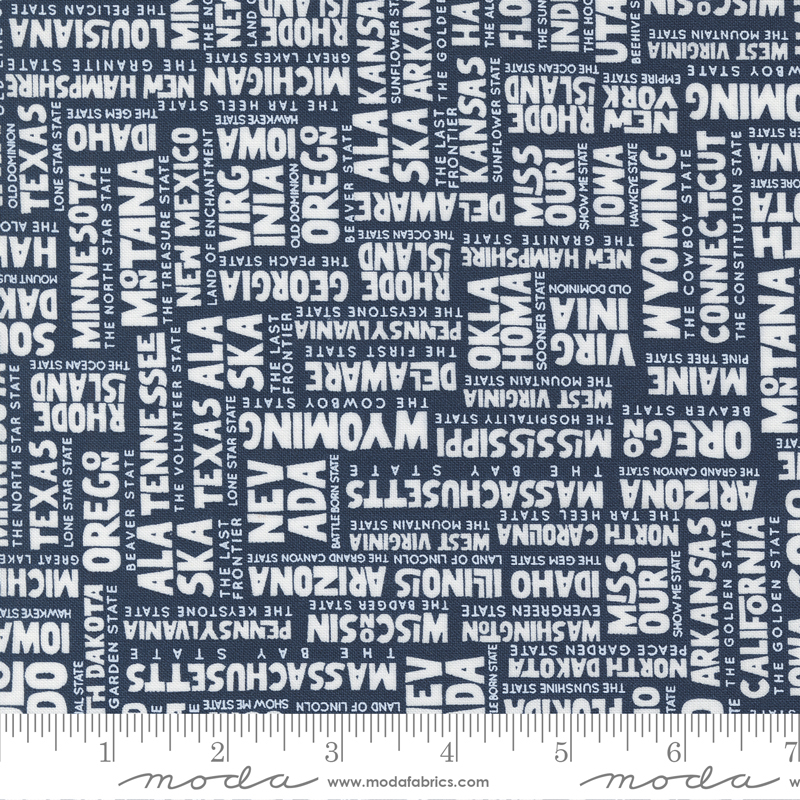 Stateside States Navy | Sweetwater | Moda Fabrics | 55610 23 | Sold in 1/2 Yd