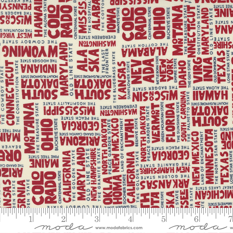 Stateside States Apple Red | Sweetwater | Moda Fabrics | 55610 34 | Sold in 1/2 Yd