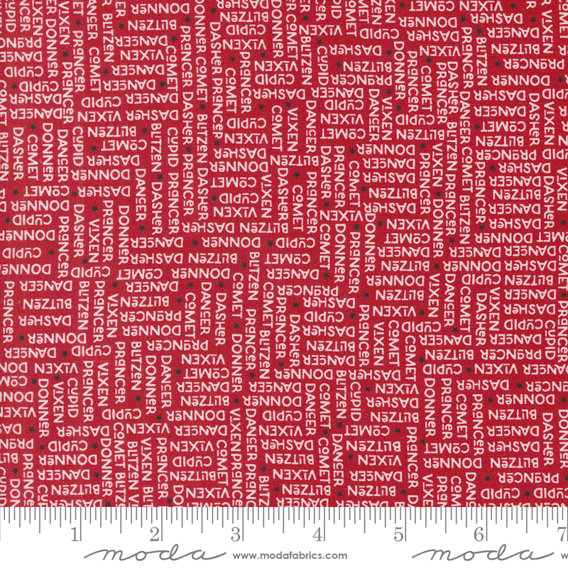 On Dasher The Herd Red | Sweetwater | Moda Fabrics | 55663 12 | Sold in 1/2 Yd