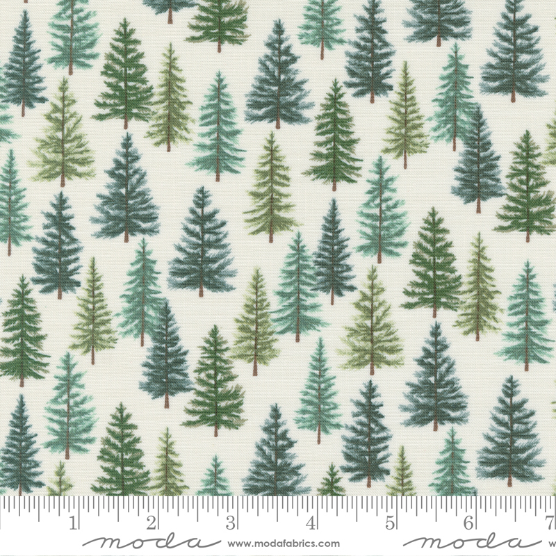 Holidays At Home Evergreen Forest Snowy White | Deb Strain | Moda Fabrics | 56073 11 | Sold in 1/2 Yd