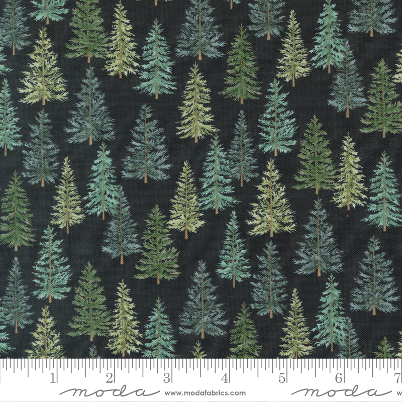 Holidays At Home Evergreen Forest Charcoal Black | Deb Strain | Moda Fabrics | 56073 13 | Sold in 1/2 Yd