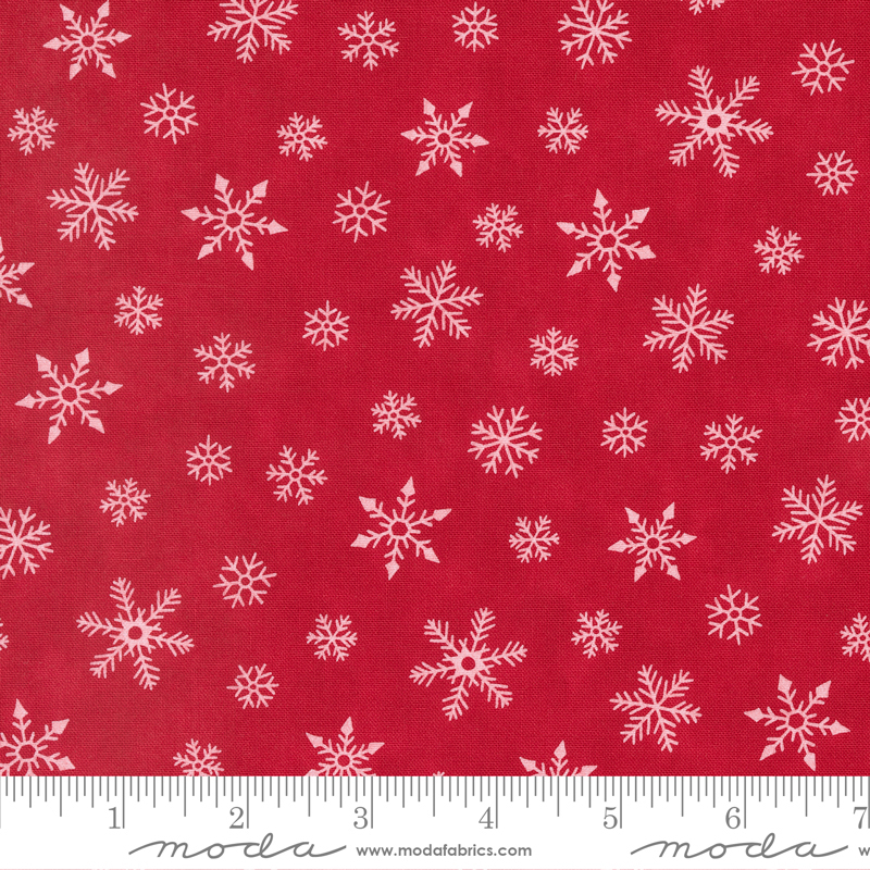 Holidays At Home Snowflakes All Over Berry Red | Deb Strain | Moda Fabrics | 56077 15 | Sold in 1/2 Yd