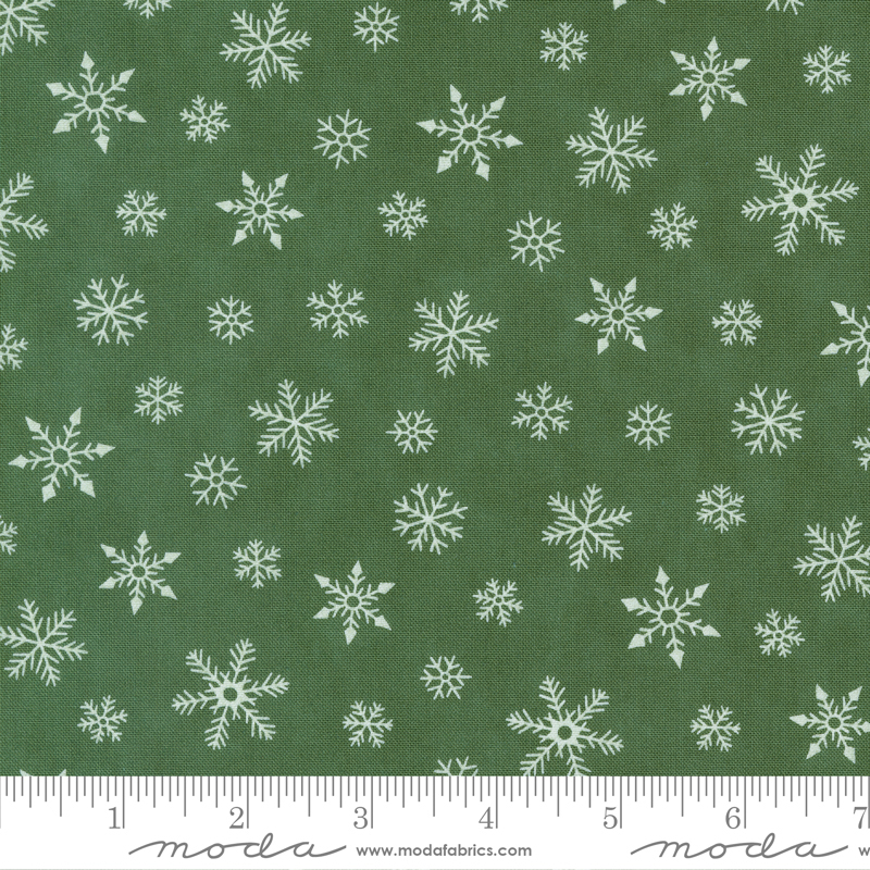 Holidays At Home Snowflakes All Over Eucalyptus | Deb Strain | Moda Fabrics | 56077 19 | Sold in 1/2 Yd