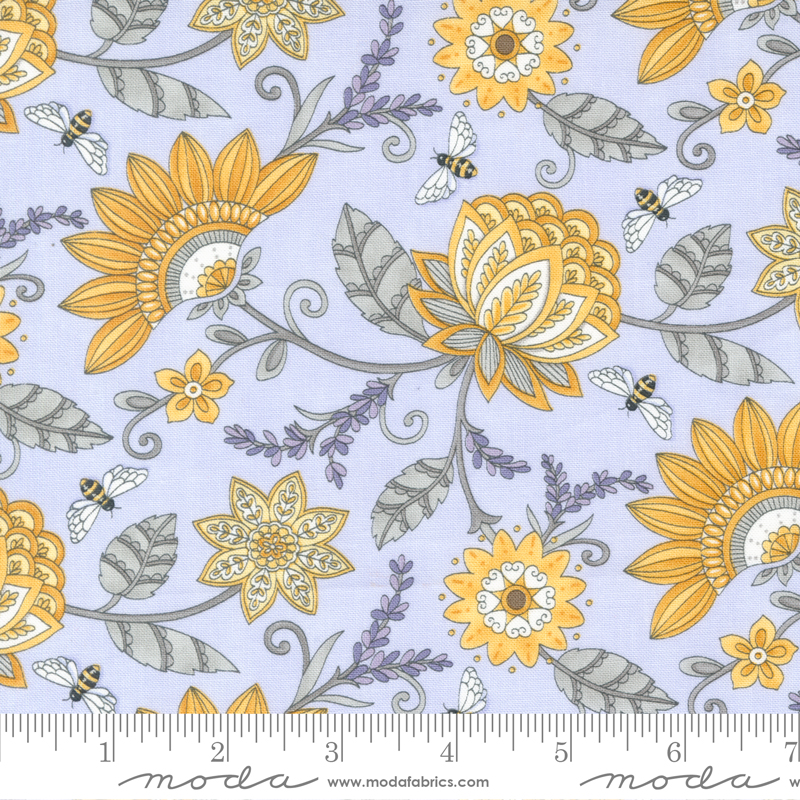 Honey Lavender Garden Jacquard Florals Soft Lavender | Deb Strain | Moda Fabrics | 56080 18 | Sold in 1/2 Yd