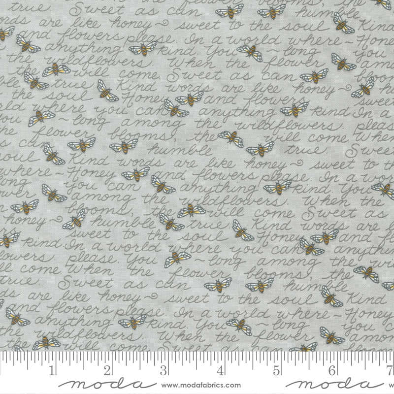 Honey Lavender Kind Words Dove Grey | Deb Strain | Moda Fabrics | 56084 15 | Sold in 1/2 Yd