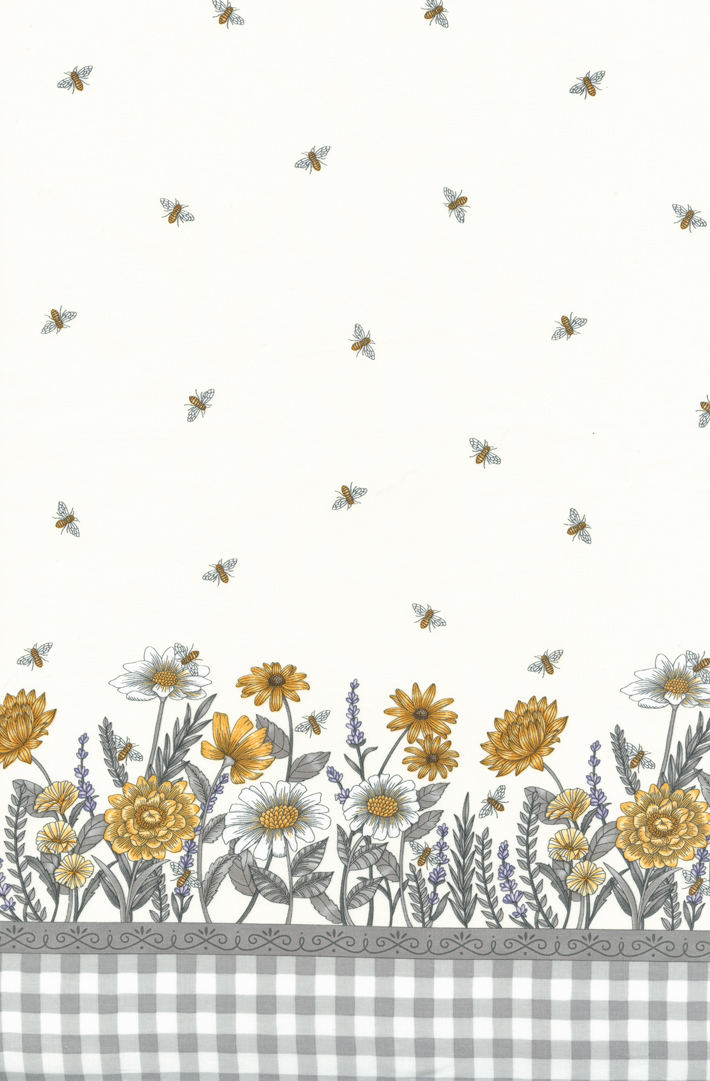 Honey Lavender Border Print Milk | Deb Strain | Moda Fabrics | 56088 11 | Sold in 1/2 Yd