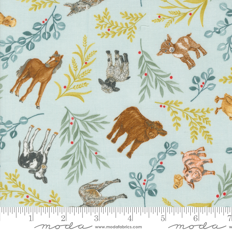 Willows Farm Farm Animals All Over Sky | Deb Strain | Moda Fabrics | 56101 16 | Sold in 1/2 Yd