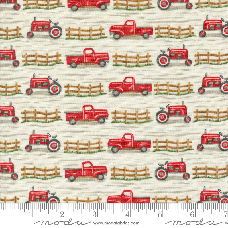 Willows Farm Trucks and Tractors Cloud | Deb Strain | Moda Fabrics | 56103 11 | Sold in 1/2 Yd