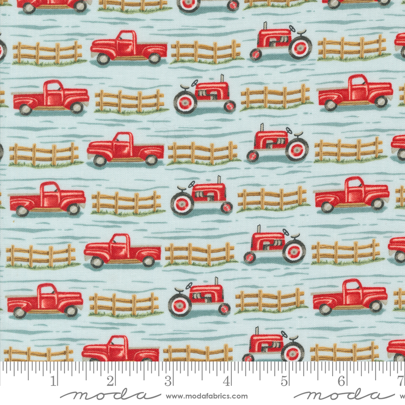 Willows Farm Trucks and Tractors Sky | Deb Strain | Moda Fabrics | 56103 16 | Sold in 1/2 Yd