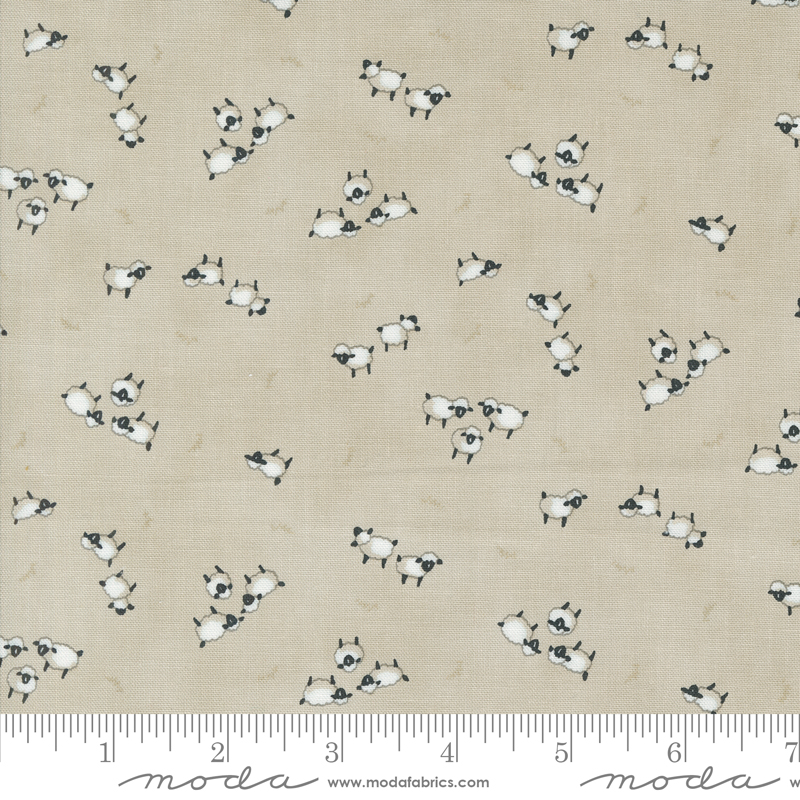 Willows Farm Sheeps in the Pasture Mushroom | Deb Strain | Moda Fabrics | 56105 12 | Sold in 1/2 Yd