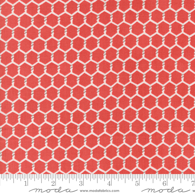 Willows Farm Chickenwire Barn Red | Deb Strain | Moda Fabrics | 56106 31 | Sold in 1/2 Yd