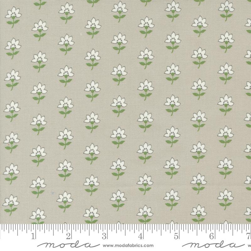 Shoreline Coastal Florals Grey | Camille Roskelley | Moda Fabrics | 55301 16 | Sold in 1/2 Yd