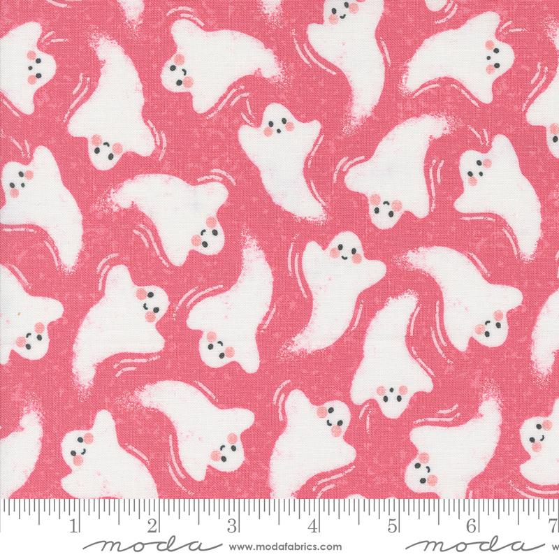 Hey Boo Friendly Ghosts Love Potion Pink | Lella Boutique | Moda Fabrics | 5211 14 | Sold in 1/2 Yd