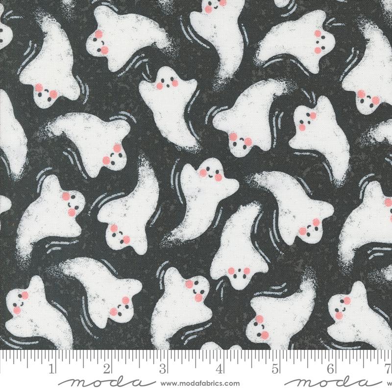 Hey Boo Friendly Ghost Midnight | Lella Boutique | Moda Fabrics | 5211 16 | Sold in 1/2 Yd