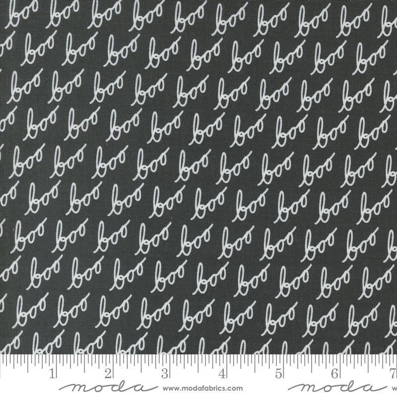 Hey Boo Boo Words Midnight | Lella Boutique | Moda Fabrics | 5212 16 | Sold in 1/2 Yd