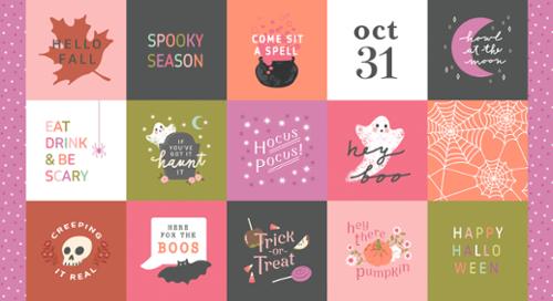 Hey Boo Panel 24" x 44" | Lella Boutique | Moda Fabrics | 5216 11 | Sold as a 2/3 Yd Panel