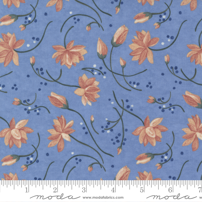 Watermarks Lilies Sky | Holly Taylor | Moda Fabrics | 6911 13 | Sold in 1/2 Yd