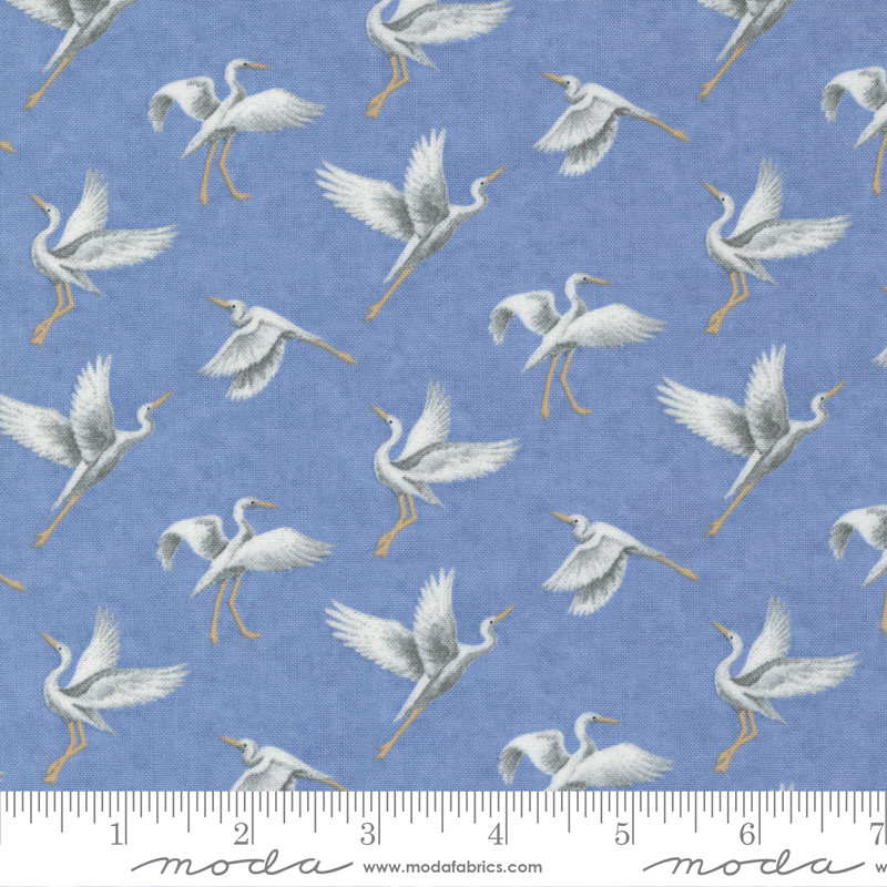 Watermarks Egrets Sky | Holly Taylor | Moda Fabrics | 6912 13 | Sold in 1/2 Yd