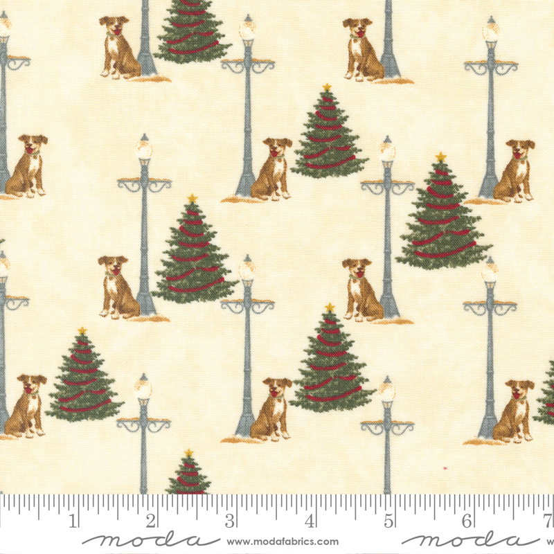 Shoppes On Main Street Light Dog Ecru | Holly Taylor | Moda Fabrics | 6921 11 | Sold in 1/2 Yd