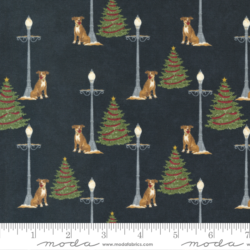Shoppes On Main Street Light Dog Charcoal | Holly Taylor | Moda Fabrics | 6921 17 | Sold in 1/2 Yd