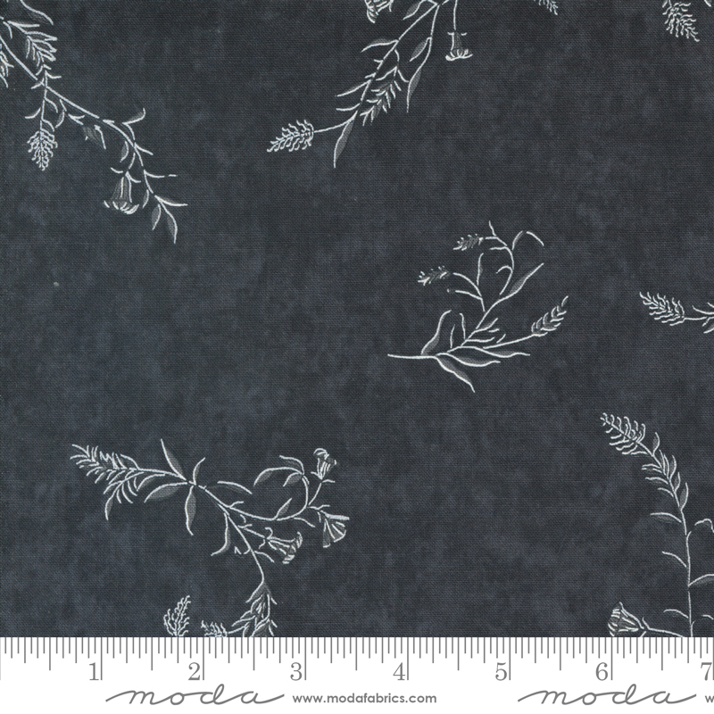Silhouettes Trailing Vines Midnight | Holly Taylor | Moda Fabrics | 6931 15 | Sold in 1/2 Yd