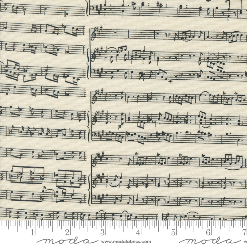 Sable Swan Sheet Music Ecru | Cathe Holden | Moda Fabrics | 7447 11 | Sold in 1/2 Yd