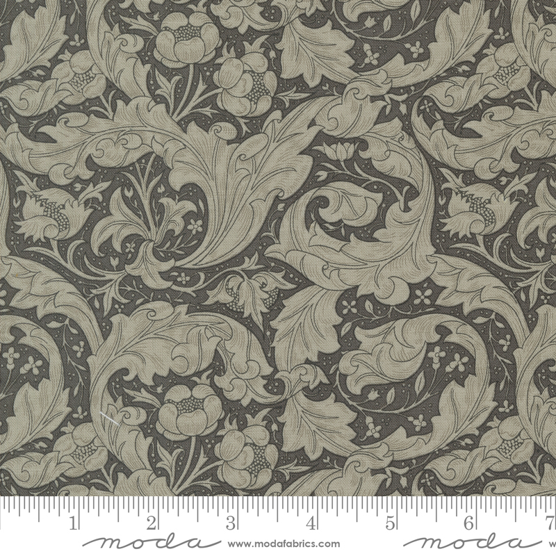 Ebony Suite Best of Morris Bachelors Charcoal | Barbara Brackman | Moda Fabrics | 8386 16 | Sold in 1/2 Yd