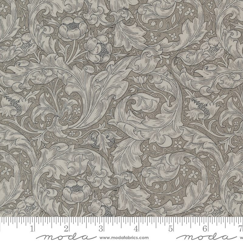 Ebony Suite Best of Morris Bachelors Dove | Barbara Brackman | Moda Fabrics | 8386 23 | Sold in 1/2 Yd