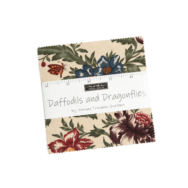 Daffodils and Dragonflies Charm Pack | Kansas Troubles Quilters | Moda Fabrics | 9700PP | Sold as a Bundle