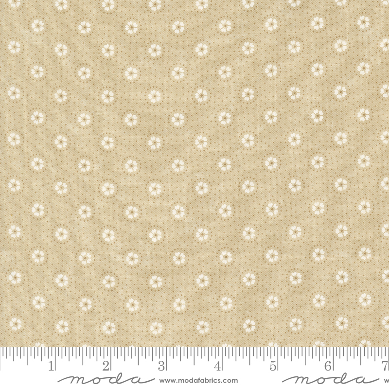 Blackbirds Nest Daisies and Dots Tan Tonal | Kansas Troubles Quilters | Moda Fabrics | 9752 21 | Sold in 1/2 Yd