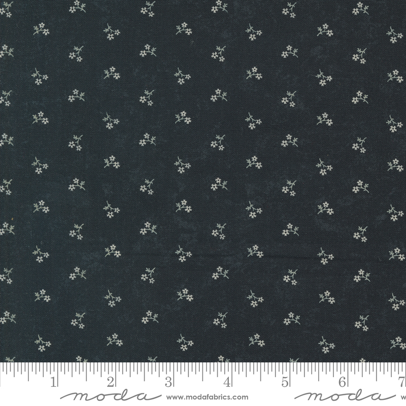 Blackbirds Nest Petite Petals Black | Kansas Troubles Quilters | Moda Fabrics | 9755 19 | Sold in 1/2 Yd