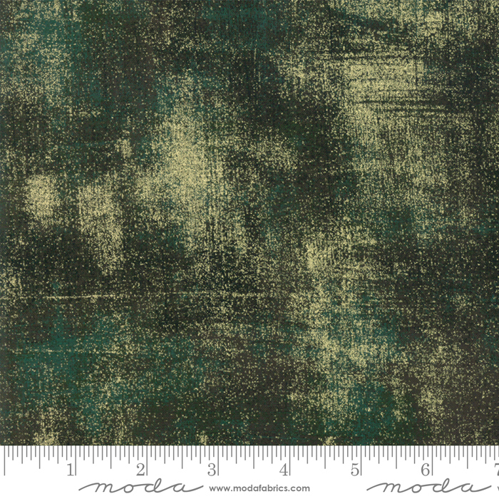 CHRISTMAS GREEN Metallic Grunge | BasicGrey | Moda Fabrics | 30150 308M | Sold in 1/2 Yds