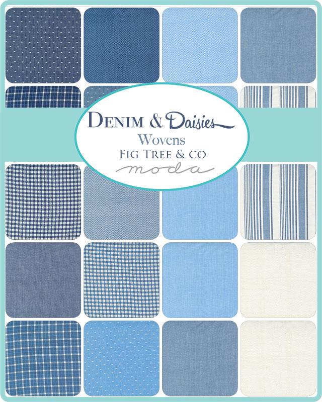 Denim & Daisies Wovens Fat Quarter Bundle | Fig Tree & Co. | Moda Fabrics | 12222AB | Sold As A Bundle