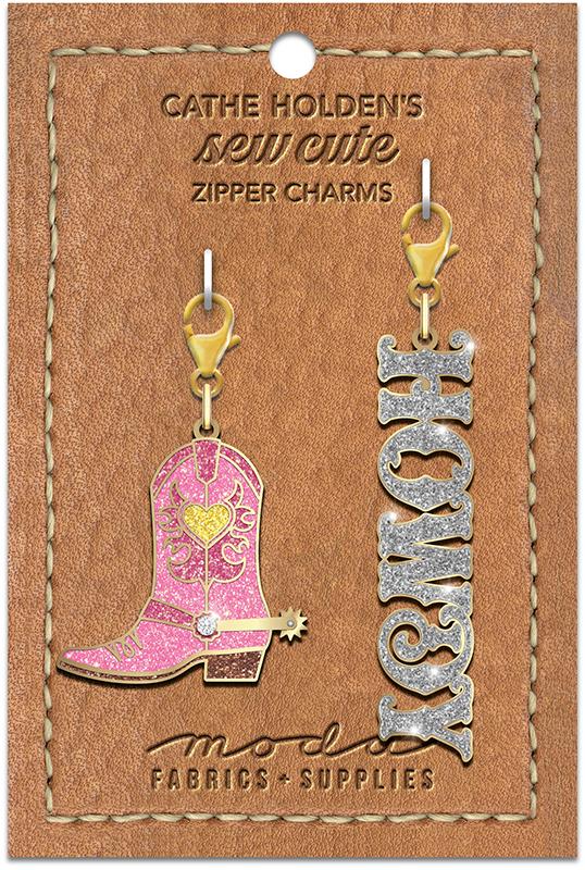 Cowboy Boot Howdy Zipper Pulls 2 ct | Cathe Holden | Moda Fabrics | CH173R