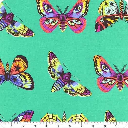 Daydreamer Butterfly Hugs Lagoon | Tula Pink | Free Spirit Fabrics | PWTP171.LAGOON | Sold in 1/2 Yds
