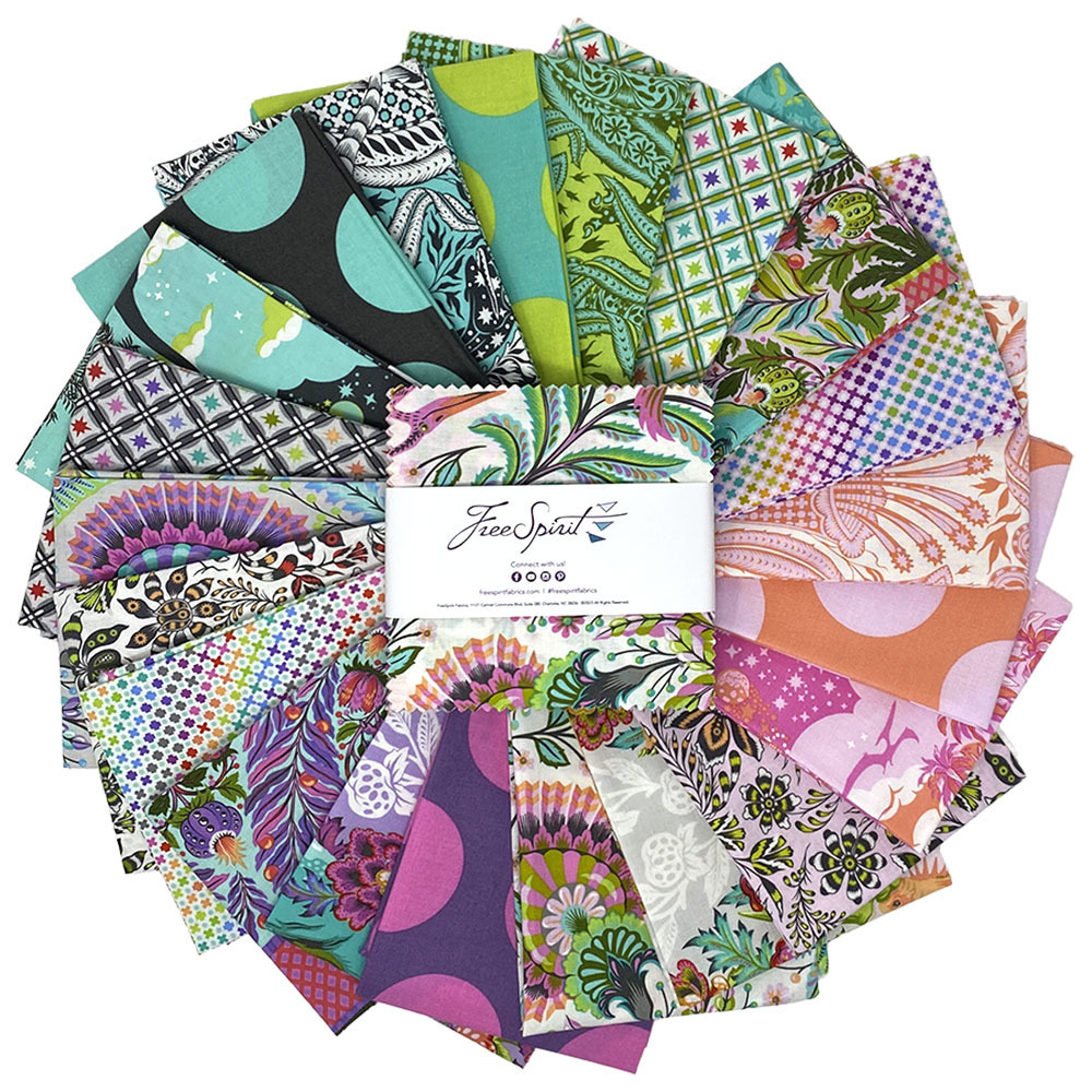 Roar! 5 Inch Charm Pack | Tula Pink | Free Spirit Fabrics | FB6CPTP.ROAR | Sold as a Bundle