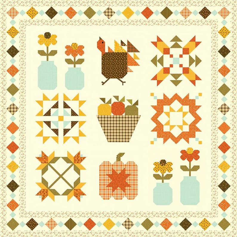 Fall Gatherings Sampler Quilt Kit | Adel In Autumn | Riley Blake Designs | KTB-10820