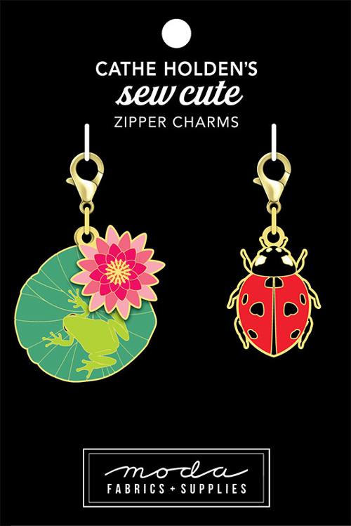 Frog Lady Bug Zipper Pulls 2 ct | Cathe Holden | Moda Fabrics | CH151