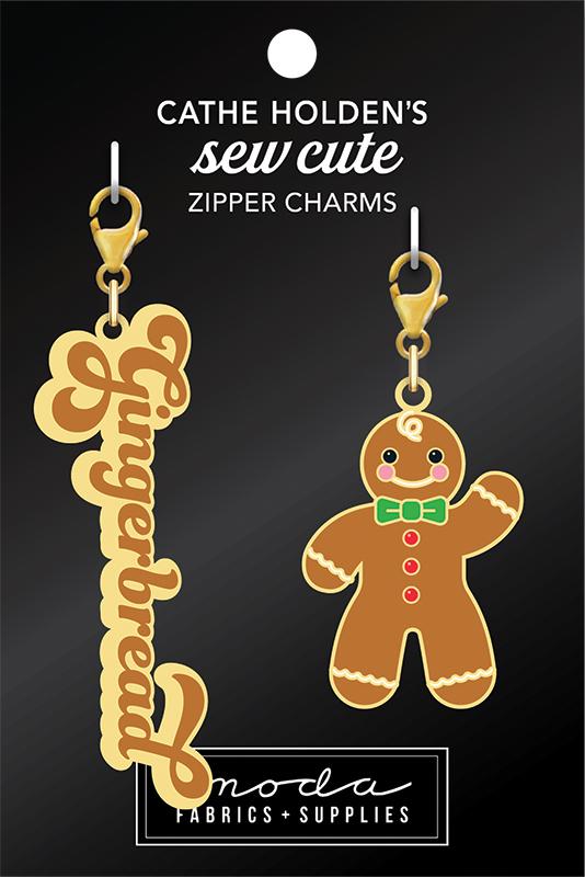 Gingerbread Man Zipper Pulls 2 ct | Cathe Holden | Moda Fabrics | CH176